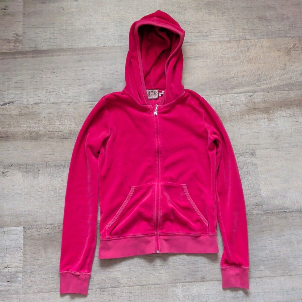 Juicy Couture Hot Pink Velour Zip Hoodie